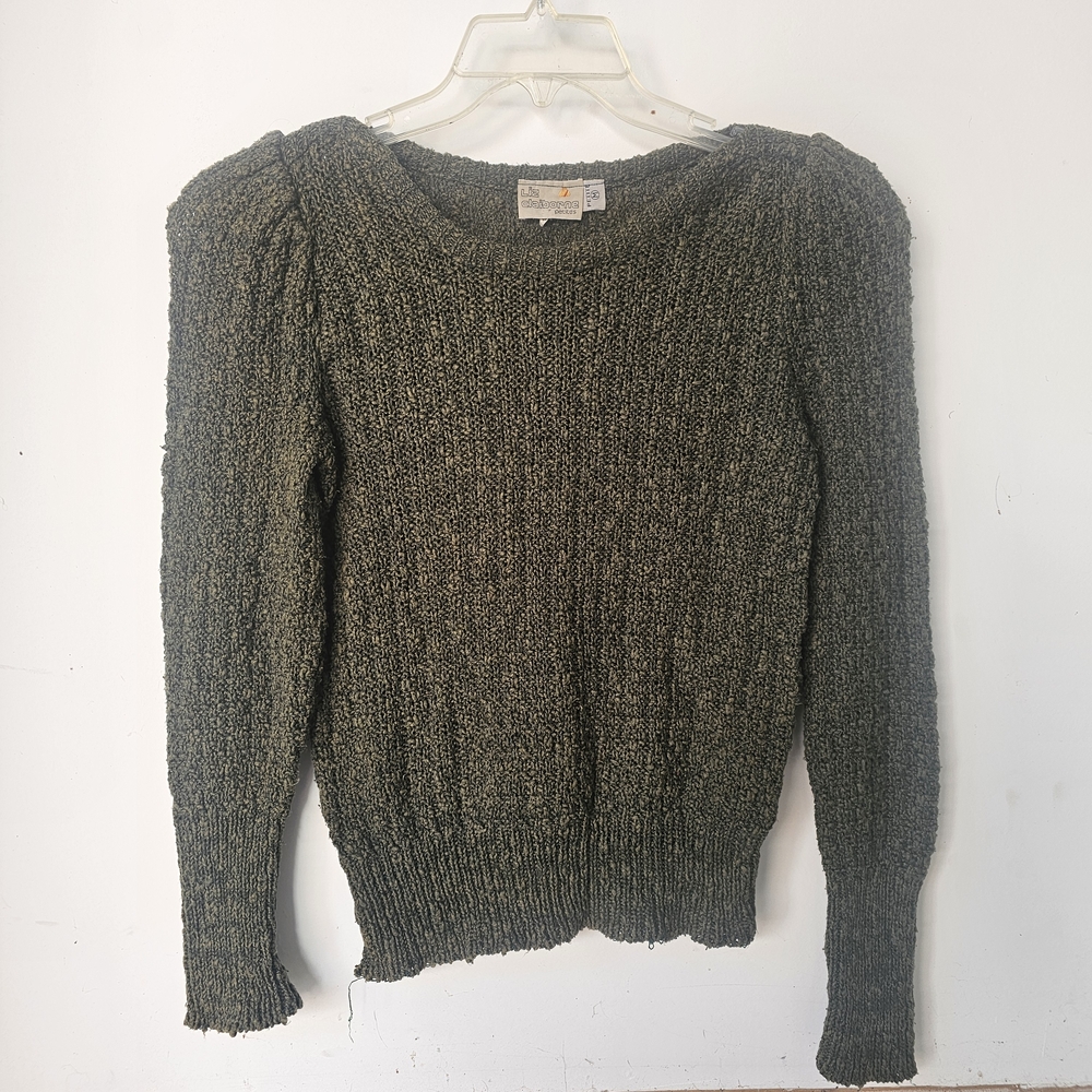 Liz Claiborne Women's Olive Crew Neck Sweater